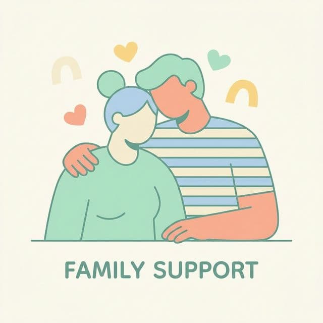 伴侣给新妈妈温暖的拥抱和支持